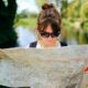 Woman looking at map