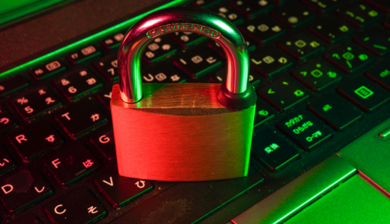 padlock on computer keyboard