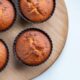 Banana nut muffins on a plate